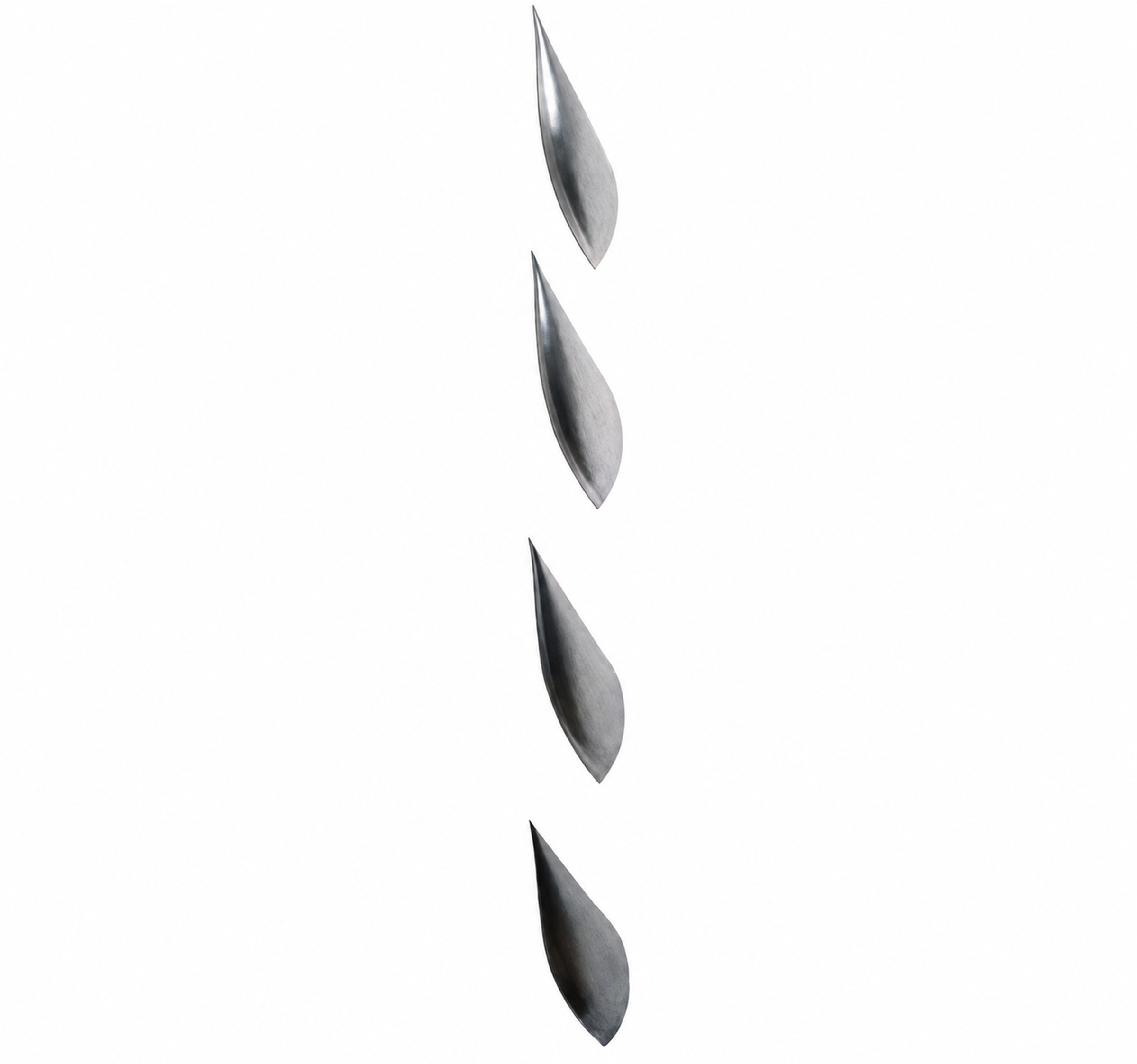 Untitled, 1990, cast Aluminum. HT: 6' 6.5" (200cm). Each is 10" x 4" (28cm x 10 cm) wide. Edition of 3. - Sculpture by Tom Bell