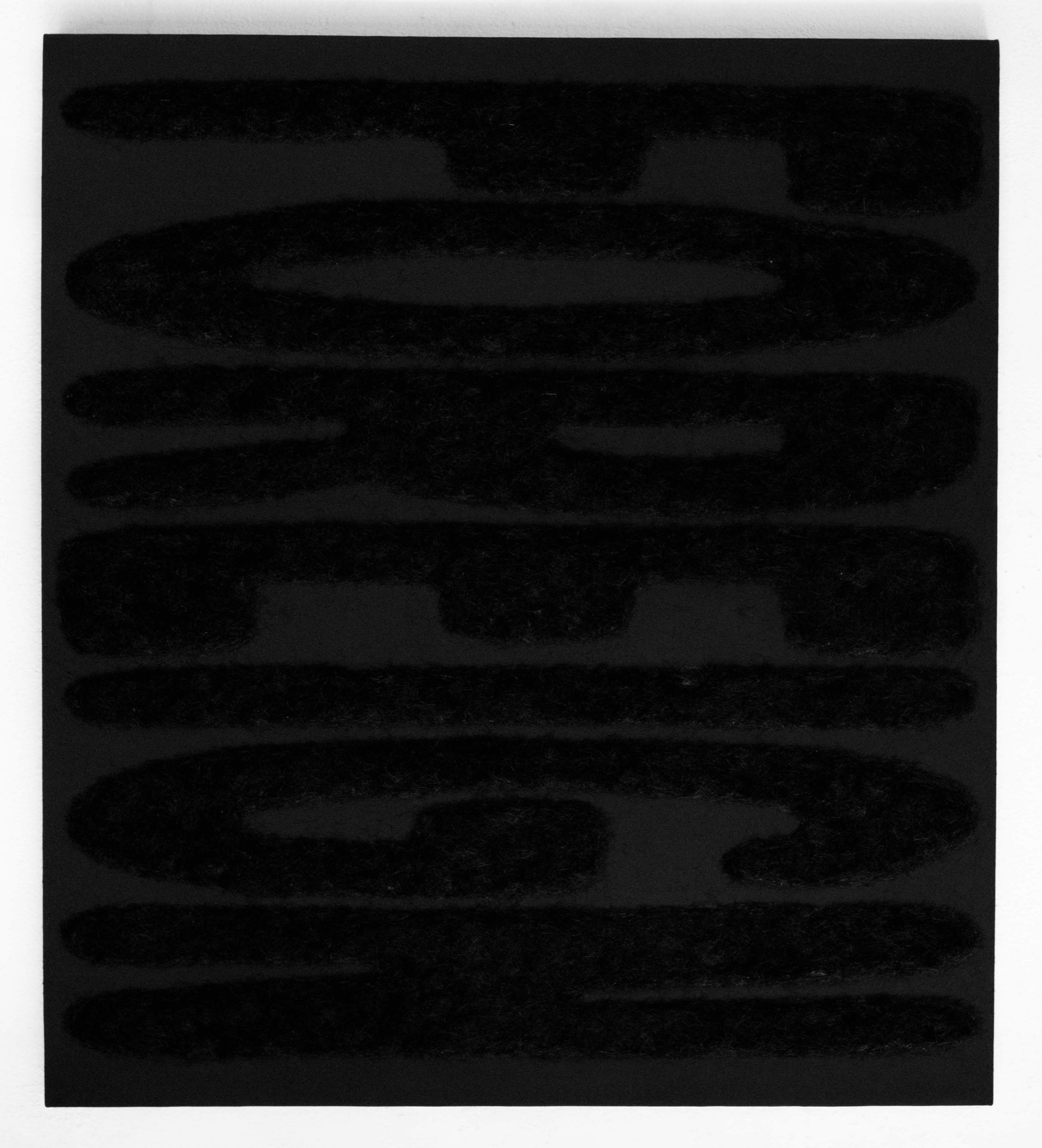 Untitled, 180X80, Human hair, pigment and paint, 2017-2018, Unique. - Works on Canvas by Tom Bell