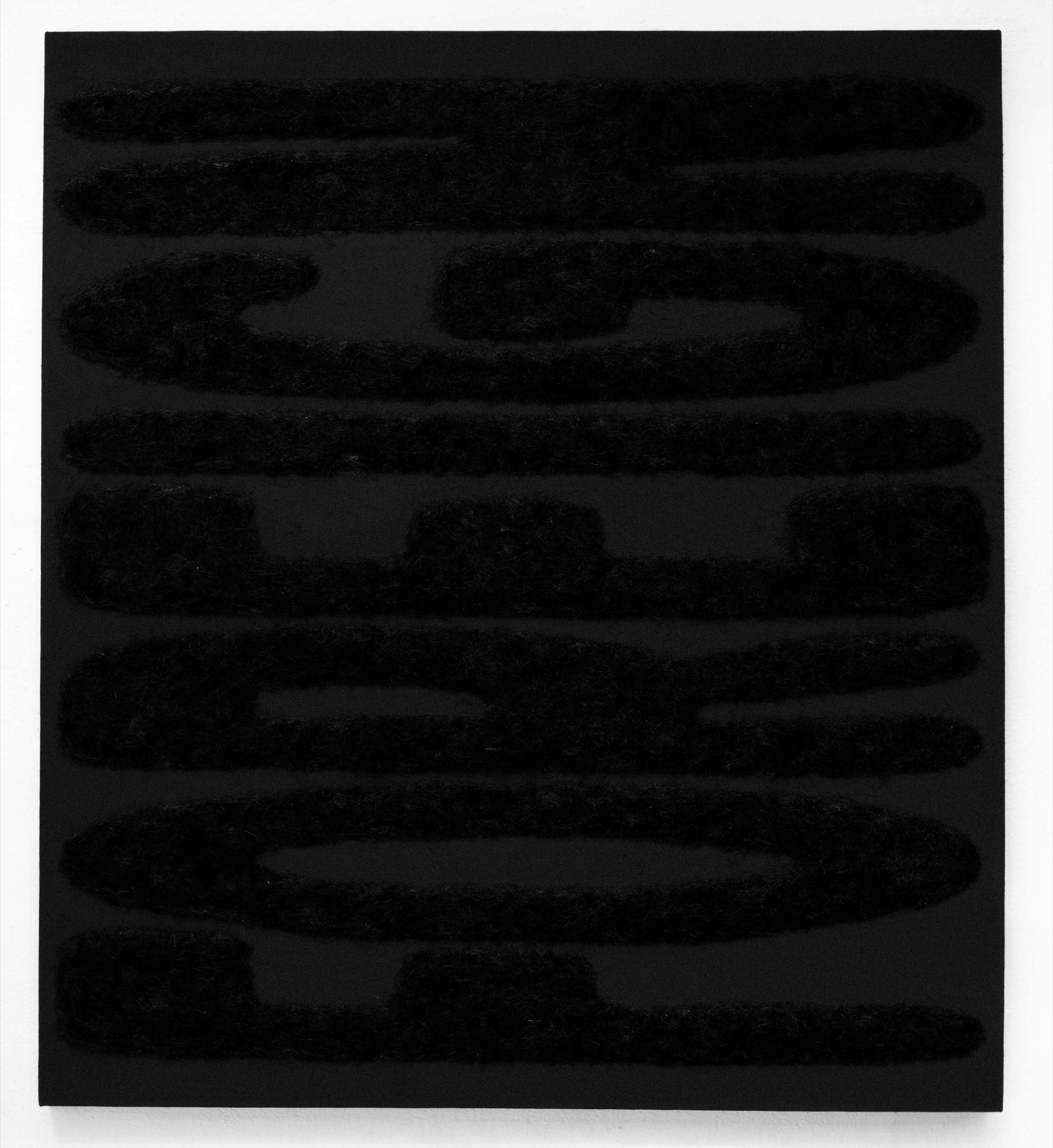 Untitled, 180X80, Human hair, pigment and paint, 2017-2018, Unique. - Works on Canvas by Tom Bell